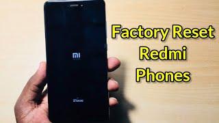 How to Factory reset of Redmi mobiles || 100% Working ||