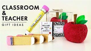 TEACHER & CLASSROOM GIFT IDEAS | WASHCLOTH APPLE | PENCIL GOODIE HOLDER | PENCIL COOKIES