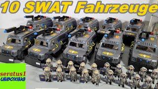 10 Playmobil SWAT Geländefahrzeuge Einsatzfahrzeuge SEK Sammlung Polizei Truck seratus1 unboxing