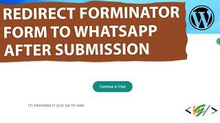 How to Redirect Forminator Form to WhatsApp After Form Submission in WordPress