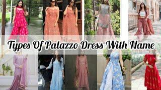 Types of plazo dress with names/Types of plazzo with kurti/Different types of palazzo suits/Palazzo