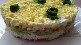 САЛАТ С КРАБОВЫМИ ПАЛОЧКАМИ
