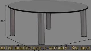 Regency Kee 42" Round Breakroom White/Chrome Break Room Tables