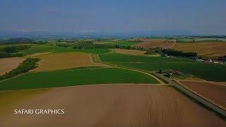 HOKKAIDO【一生に一度は見たい北海道の絶景】美瑛パッチワークの路と十勝岳連峰／DRONE