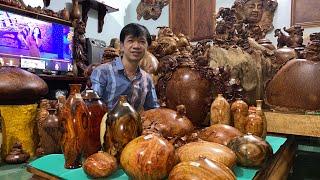 Sản phẩm gỗ mỹ nghệ, bình phú quý nho sóc nu hương, gỗ trắc, sụn hương (5-11-2021)
