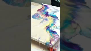 Hairdryer Acrylic Pour #acrylicpour #mixedmediagirl