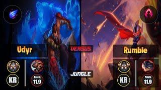 Challenger UDYR [Phase Rush] (Jungle) VS  RUMBLE - Challenger KR Patch 11.9