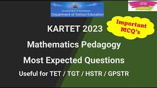 Mathematics Pedagogy | Imp MCQ’s (KTET / CTET / HSTR / GPSTR / TGT ) | unfog with dr athar