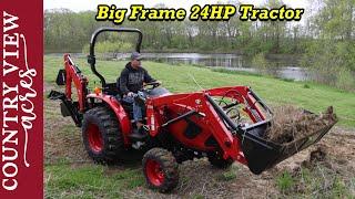 We got a new 24 horsepower tractor.  The TYM 2515H with backhoe attachment.