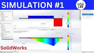 Beam Shear & Moment Diagrams, Reaction Forces | SolidWorks Simulation Beginners | FEA Analysis #1