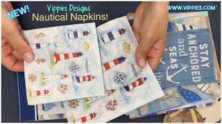 Nautical Napkins from Vippies Designs / for Decoupage Mod Podge and “Napkin-izing”