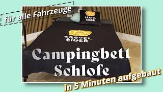 Campingbett Schlofe  Aufbau im Fahrzeug in 5 Minuten