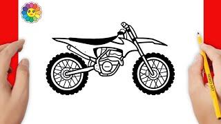 How To Draw A Dirt Bike | Drawing For Toddlers Step By Step