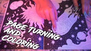 ASMR Coloring Book  Page Turning, Tracing, Markers, No Talking