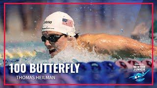 Thomas Heilman Takes the Gold in Men's 100 Butterfly | 2022 Speedo Winter Junior Championships East