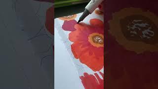 ASMR Flower Art With Artify Alcohol Markers #ASMR #asmrart #alcoholmarkers