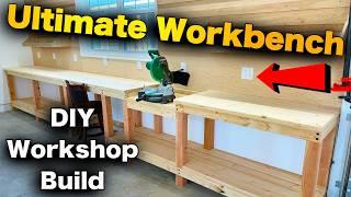 How to Build the Ultimate Workbench with a Miter Saw Station | DIY Workshop Build