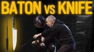 Knife Defense | Baton vs Knife | Self Defense Techniques | Nick Drossos