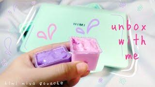 Unboxing Himi Miya Gouache  (detailed)l peachmallows 
