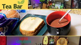 ASMR TEA BAR with YUMMY Peanut Butter Sandwich and HOT Chocolate!