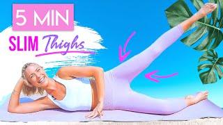 5 MINUTE SLIM THIGHS and SIDE BOOTY   No Equipment Pilates workout