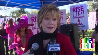 ANNE HATHAWAY & JANE FONDA wish LGBT Happy Valentine's Day 2013