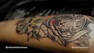 Neotraditional Tiger Tattoo Time lapse - Seth Holmes