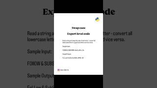 Swap case expert level code