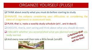 Online Study and Learning EN V2B ORGANIZE YOURSELF (PLUS)