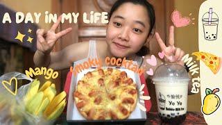 [What I eat in a day] Pizza! Milk Tea! Mango! 开心休假，敞开吃！