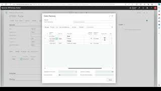 Microsoft Dynamics BC -Manufacturing  Production Planned Production orders