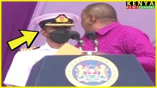 "WEWE ULIKATWA MSHAHARA?" Uhuru asks Bodyguard during Labour Day 2022 celebrations 