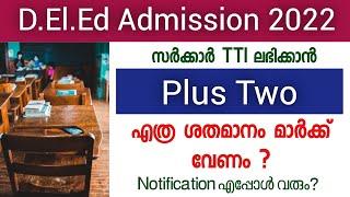 Kerala D.El.Ed (TTC) Admission 2022 | +2 എത്ര ശതമാനം മാർക്ക് വേണം ? | Edusoft Malayalam