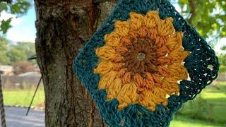 Sunflower Granny Square Crochet Tutorial