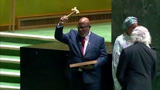 Handing over of the Gavel to new UNGA President Dennis Francis of Trinidad and Tobago