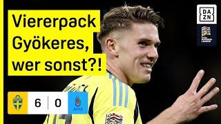 Viererpack von Gyökeres! Aufstieg perfekt: Schweden - Aserbaidschan | UEFA Nations League | DAZN