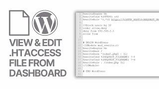 How To Access & Edit .htaccess File From WordPress Dashboard? 