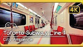  4K Toronto TTC Subway Line 1 • Subway Sound • City Ambience • Study Relax Sleep