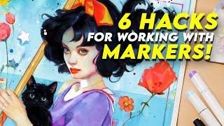 6 Pro Marker Painting Hacks + Ohuhu Refills Review! 