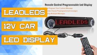 Leadleds 12v Car Led Display Panel Remote Control Programmable Message Sign Scrolling Display Board