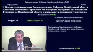 48 Заседание Законодательного Собрания Оренбургской области