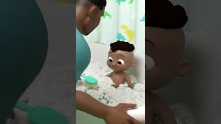 Cody takes a bubble bath with dino! #cocomelon #shorts