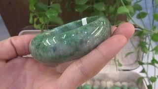 Lô 10 - 15 Chiếc vòng ngọc Jadeite type A màu xanh lý - Bảo Linh Thạch