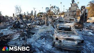 ‘Rubble like in a war zone’: Los Angeles residents desperate for answers as fires continue to rage 