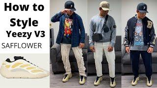 HOW TO STYLE: YEEZY 700 V3 "SAFFLOWER" | 3 OUTFIT IDEAS | MENS STREETWEAR