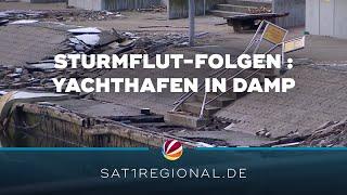 Ostsee-Sturmflut: Wiederaufbau am Yachthafen in Damp stockt