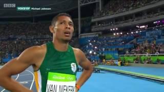 Michael Johnson's Reaction LIVE - Niekerk's 43.03s breaks Johnson's 43.18s WR at 400m Rio 2016