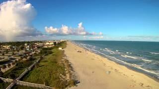 Over Alan Shepard Park Cocoa Beach Aerial Video