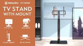 HT1002B Universal TV Stand with Mount 80 Degree Swivel Height Adjustable and Tilt Function