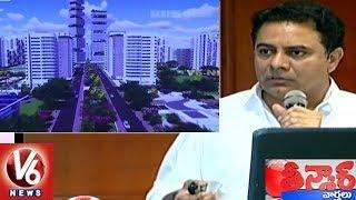 IT Minister KTR Powerpoint Presentation On Pharma City At HICC | Teenmaar News | V6 News